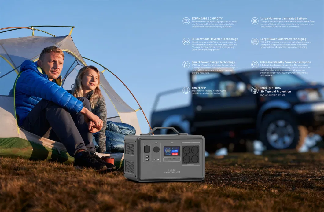 Power Solution 500W-2400W Portable Power Station Solar Charging Generator with LiFePO4 Battery for Outdoor Camping