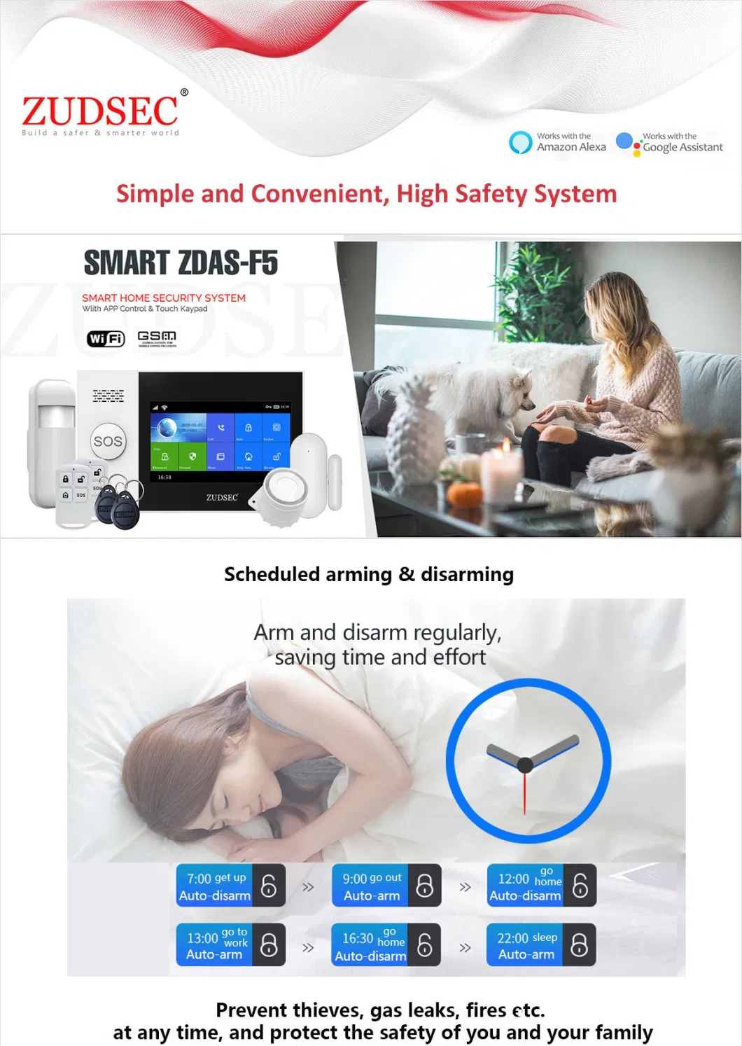 Factory Price 4G/2g Smart Life Intrusion WiFi Touch Anti-Thief Intruder GPRS/GSM Wireless Burglar Home Security Alarm with APP Control